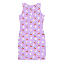 Load image into Gallery viewer, Lavender Cherry and Flower Bodycon dress
