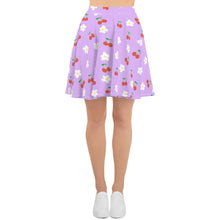 Load image into Gallery viewer, Lavender Cherry and Flower Skater Skirt
