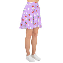 Load image into Gallery viewer, Lavender Cherry and Flower Skater Skirt
