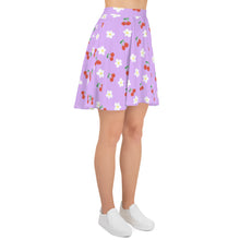 Load image into Gallery viewer, Lavender Cherry and Flower Skater Skirt