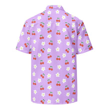 Load image into Gallery viewer, Lavender Cherry and Flower Unisex button shirt