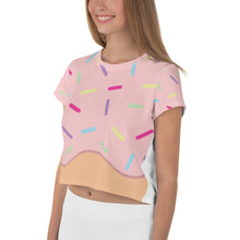 Load image into Gallery viewer, Strawberry Donut Crop Tee