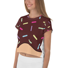 Load image into Gallery viewer, Chocolate Donut Crop Tee