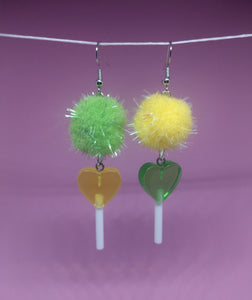 Lollipop PomPom Earrings