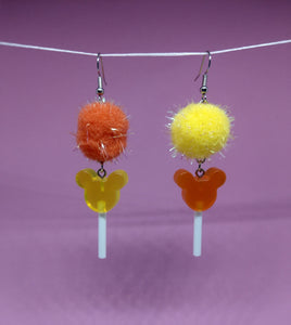 Lollipop PomPom Earrings