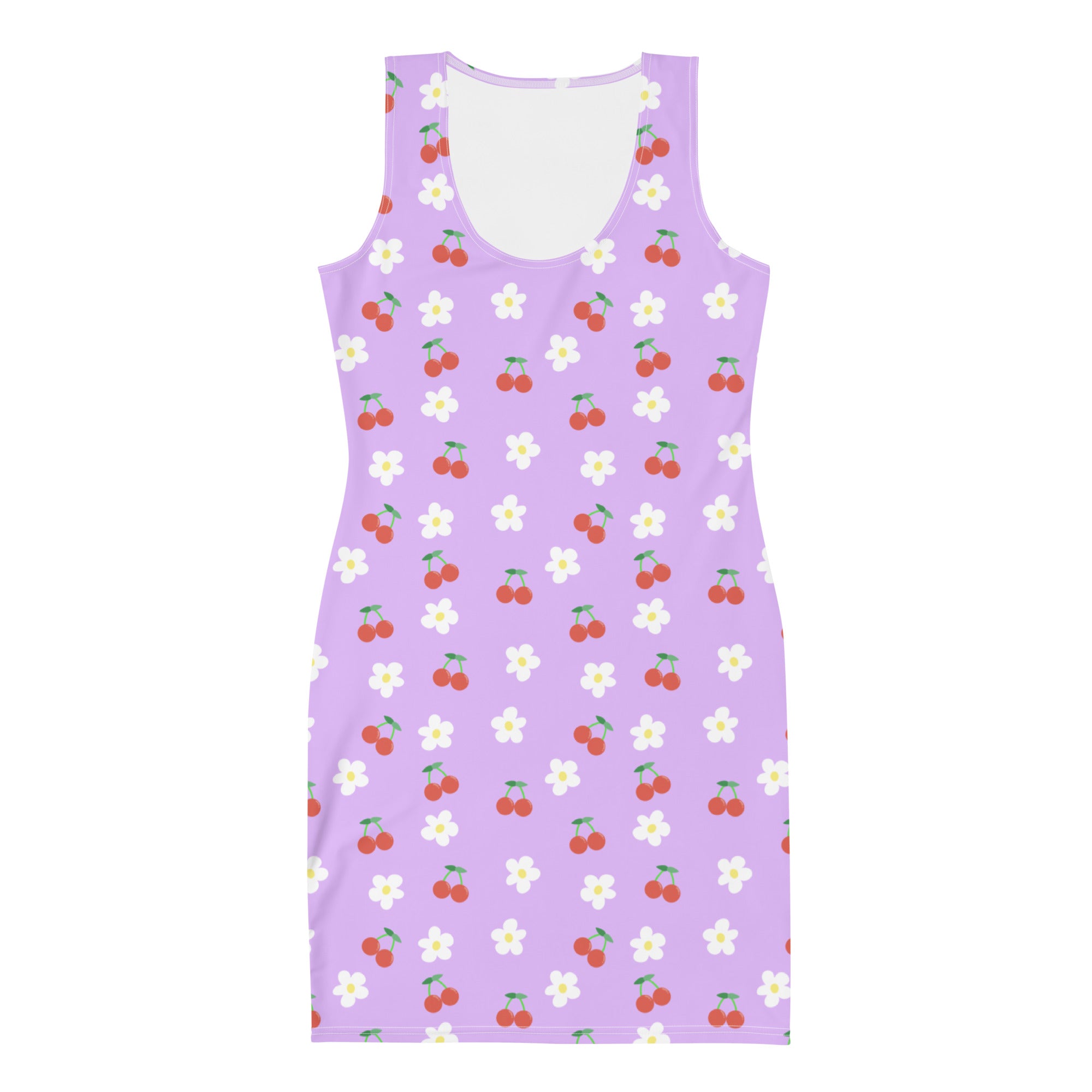 Lavender Cherry and Flower Bodycon dress Disco Cherry Lavender Cherry and Flower Bodycon dress Disco Cherry