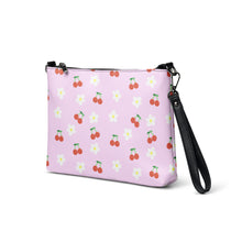 Load image into Gallery viewer, Pink Cherry and Flowers Crossbody bag
