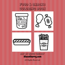 Load image into Gallery viewer, Time to Eat! Food and Snack Coloring Book (Physical Copy)

