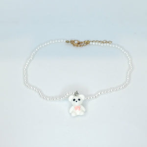Pearl Necklace with Teddy Bear