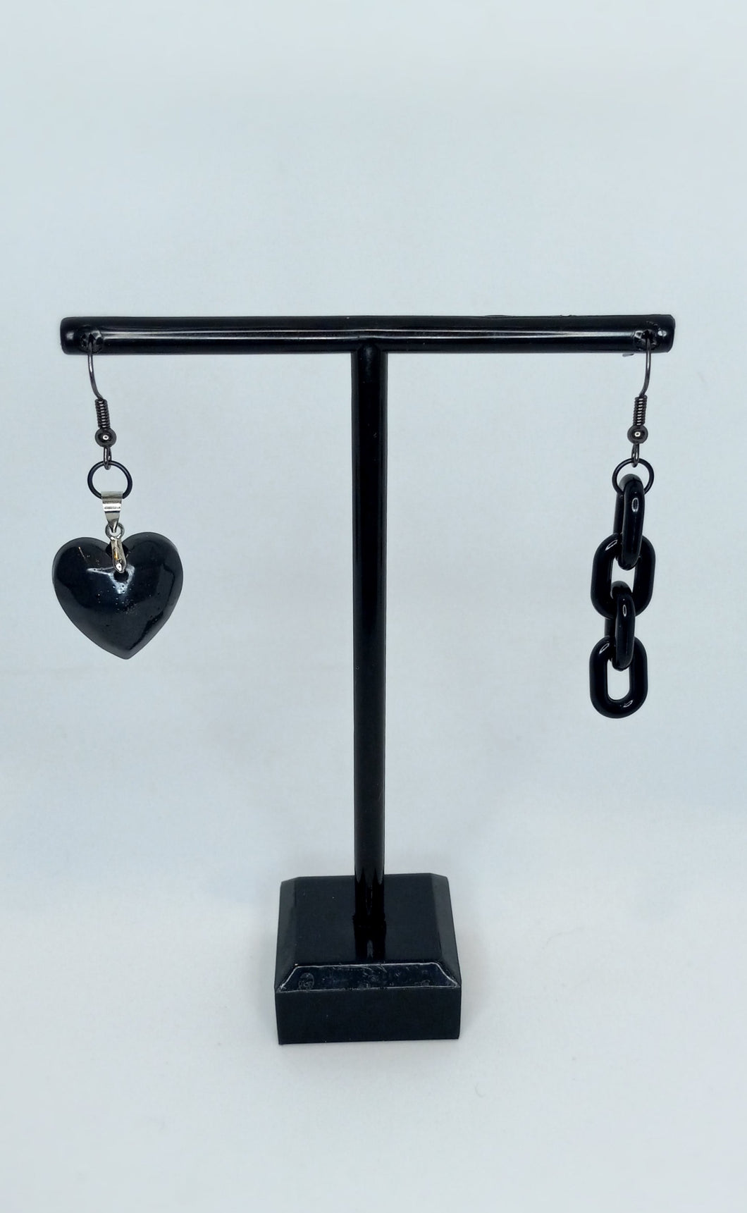 Black Heart and Links - Mix Match Earrings