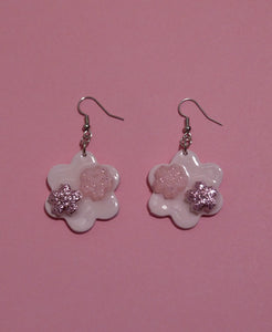 Pink Flower Earrings