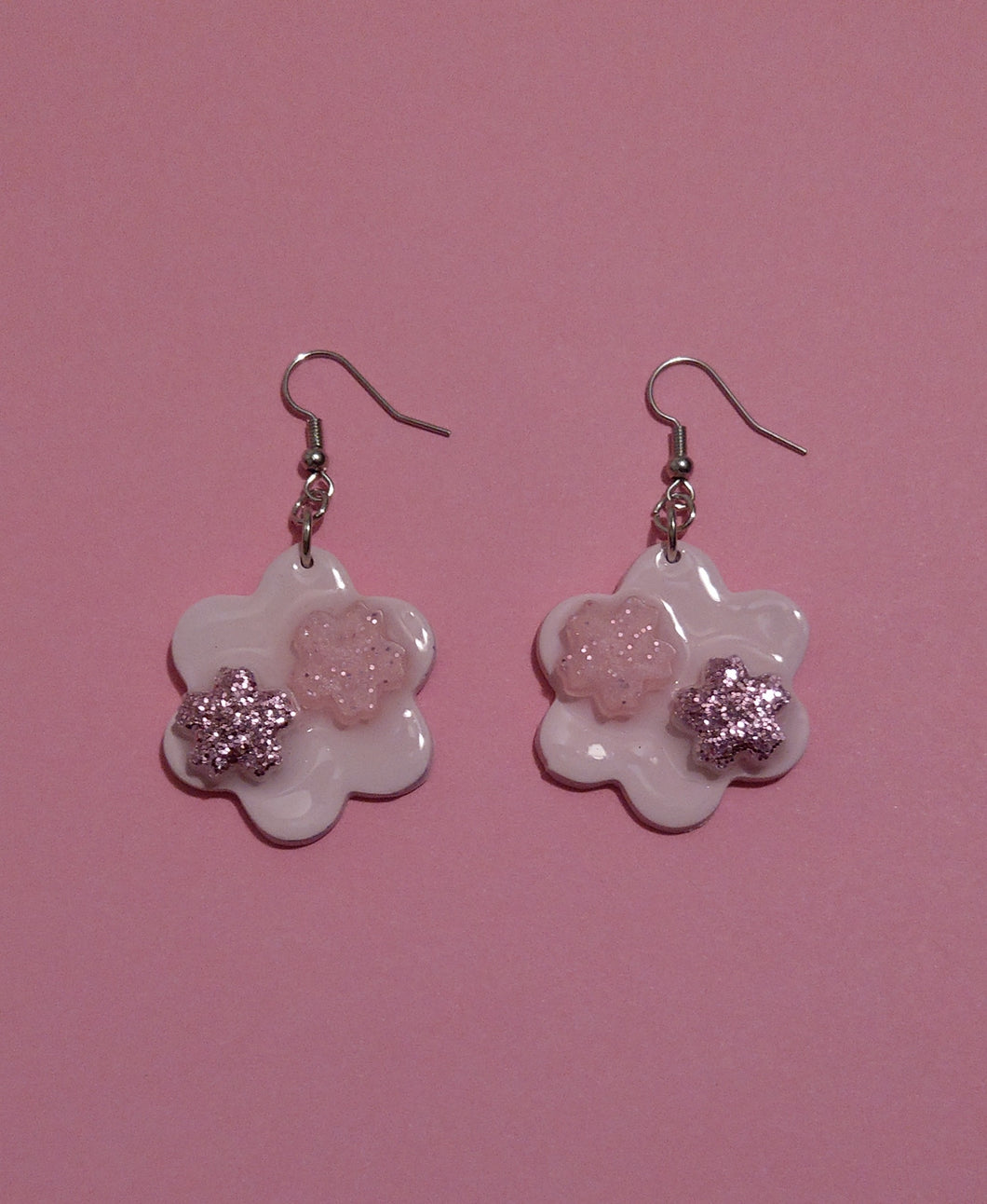 Pink Flower Earrings