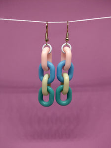 Multi Color 3 Link Earrings
